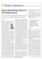 New Labels Bring Clarity to PV Infrastructure